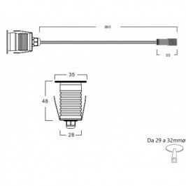 Faretto LED CREE segnapasso 3W calpestabile 12-24v 180LM ip67