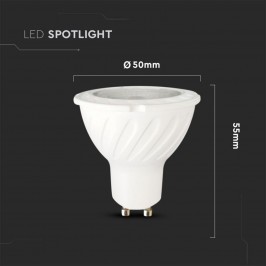 V-TAC PRO VT-277 LAMPADINA LED GU10 7W FARETTO SPOTLIGHT CHIP SAMSUNG 38° - SKU 165 / 166 / 167