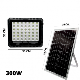 FARO LUCE LED CON PANNELLO SOLARE 50W 100W 200W 300W SENSORE CREPUSCOLARE IP66