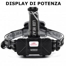 LAMPADA FRONTALE 5 LED PILE RICARICABILI TORCIA DA TESTA SPORT PESCA CAMPEGGIO - LE-075