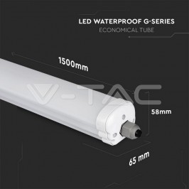 TUBO LED PLAFONIERA 48W LAMPADINA SMD IP65 150CM V-TAC VT-1574