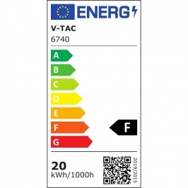 V-TAC VT-4924 FARO LED FLOODLIGHT 20W SMD IP65 COLORE BIANCO 1650 lm - SKU 6740 / 6741 / 6742