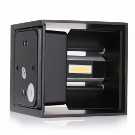 Lampada 12w COB LED Cubo Applique Parete NERO 220V Luce Biemissione 1200lm Regolabile IP65