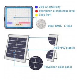 FARO FARETTO LED CON PANNELLO SOLARE LUCE FREDDA 120W 200W 300W 400W IP67 - FOYU