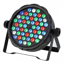 FARO PAR RGB 54 LED ALTA LUMINOSITA DMX 512 STROBO WASH PROGRAMMABILE DISCOTECA