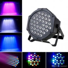 FARO PAR RGB 54 LED ALTA LUMINOSITA DMX 512 STROBO WASH PROGRAMMABILE DISCOTECA