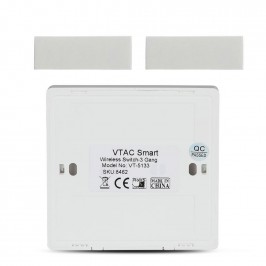 V-TAC VT-5133 Interruttore Wireless a Triplo Tasto con Sensore Colore Bianco IP54 - SKU 8462