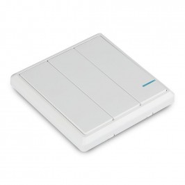 V-TAC VT-5133 Interruttore Wireless a Triplo Tasto con Sensore Colore Bianco IP54 - SKU 8462