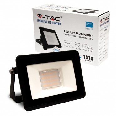 FARO LED FLOODLIGHT 20W SMD IP65 CHIP SAMSUNG COLORE NERO