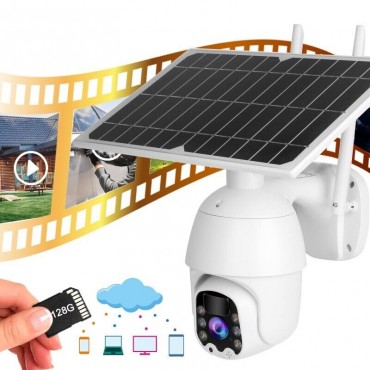 TELECAMERA IP SOLARE 4G SIM WIFI HD VIDEOSORVEGLIANZA MOTORIZZATA 2MP 1080P IP67