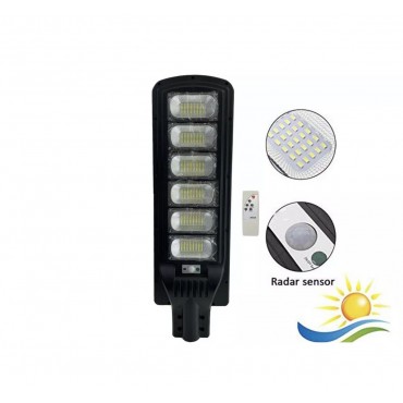 LAMPIONE LED CON PANNELLO SOLARE CREPUSCOLARE 300W radar sensor Movimento IP65