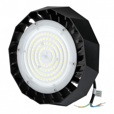 Campana Industriale LED Chip Samsung 100W 120LM/W UFO con Driver Samsung Colore Nero 90° 4000K IP65 Dimmerabile sku 583