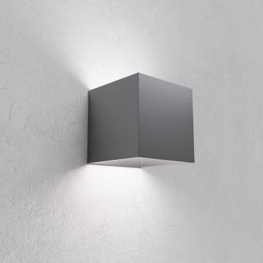 Lampada 12w COB LED Cubo GRIGIO Applique Parete 220V Luce Biemissione 1200lm Regolabile IP65