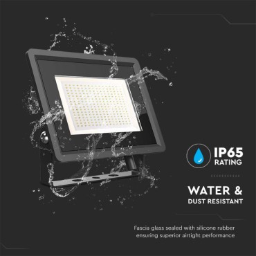 V-TAC VT-49204 FARO LED FLOODLIGHT 200W SMD SLIM IP65 NERO luce bianca naturale o fredda