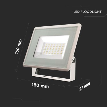 V-TAC Faro LED SMD 50W F-Series Colore Bianco 3000K IP65 sku 6752 VT-4954