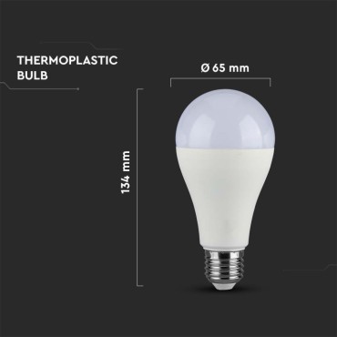 V-TAC VT-2017 LAMPADINA LED E27 17W GOCCIA A65 SMD 100lm/W - SKU 214456 / 214457 / 214458