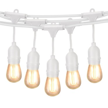 CATENA LUMINOSA CORDONIERA STRINGA BIANCA DA ESTERNO 10 METRI 10 LAMPADINE LUCE A SCELTA IP54