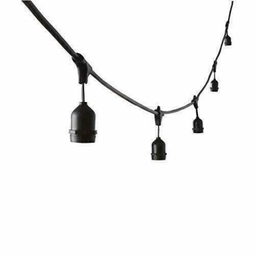 CATENA LUMINOSA CORDONIERA STRINGA NERA DA ESTERNO 10 METRI 10 LAMPADINE LUCE A SCELTA IP54