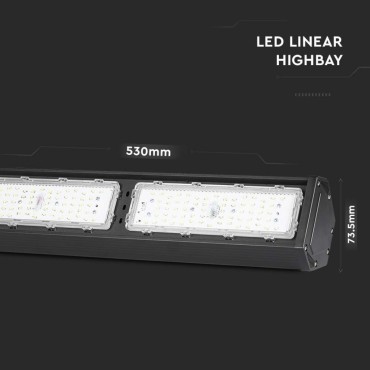 VT-9-112 LAMPADA LED A SOSPENSIONE 100W SMD HIGH BAY LINEAR LIGHT NERA IP54 CON CHIP SAMSUNG