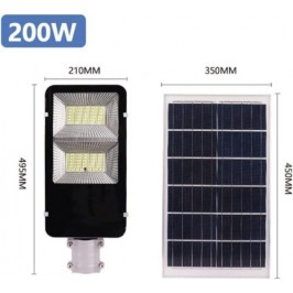 Lampione solare a LED 200W Con Pannello Solare e Telecomando Crepuscolare IP66