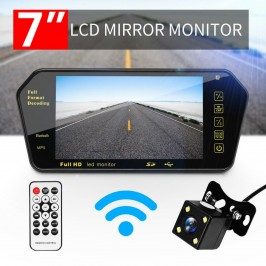 KIT Retromarcia Specchietto Monitor 7" bluetooth mp5 + Telecamera Posteriore