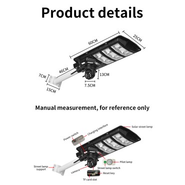 Lampione solare integrato 300W 175lm/w COMPLETO ALL-IN-ONE con telecamera HD 4G PTZ Ai 4mp