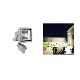 Faro LED 30W Faretto Slim Con Sensore Movimento Pir Crepuscolare ip65/ip66