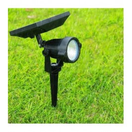 Faretto led con Picchetto da Giardino 10W con Pannello SOLARE Crepuscolare ip65