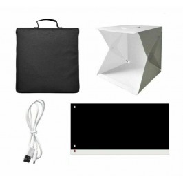 Box foto fotografico cubo tenda LED sfondo bianco nero pieghevole 30x30cm