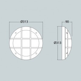 PLAFONIERA LED PER CONDOMINI FUMAGALLI GELMI GR GRIGIO OPALE E27 | 3G3000000LYE27