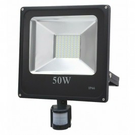 Faro LED 50W Faretto Slim Con Sensore Movimento Pir Crepuscolare ip65